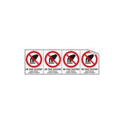 Sheet n. 4 label NE PAS OUVRIR AVANT D'AVOIRE COUPE'. . . . . EN ISO 7010