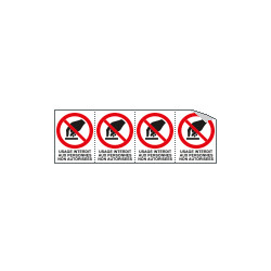Sheet n. 4 label USAGE INTERDIT AUX PERSONNES NON AUTORISEES