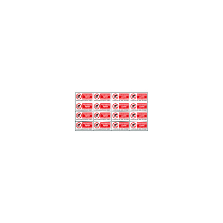 Sheet n. 16 label "PROHIBIDO ABRIR . . . " EN ISO 7010