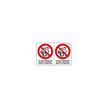 Sheet n. 2 label DO NOT REPAIR. . .