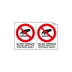 Sheet n. 2 label DO NOT OPERATE. . .