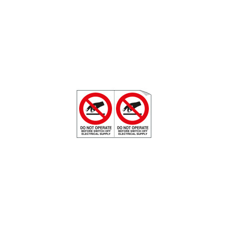Sheet n. 2 label DO NOT OPERATE. . .