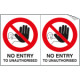 Sheet n. 2 label NO ENTRY TO. . .