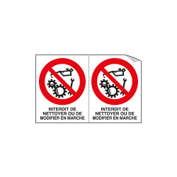 Sheet n. 2 label INTERDIT DE NETTOYER. .
