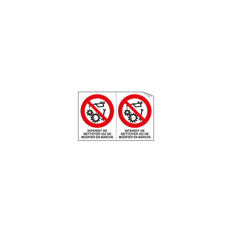 Sheet n. 2 label INTERDIT DE NETTOYER. .