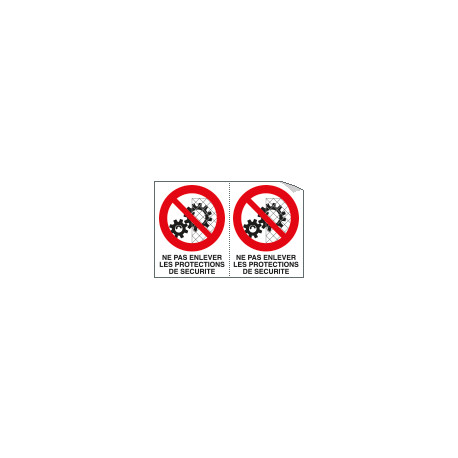 Sheet n. 2 label NE PAS ENLEVER. . .