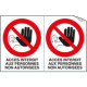 Sheet n. 2 label ACCES INTERDIT AU PERSONNES