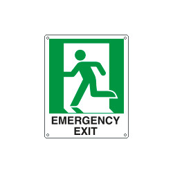 Sign emergency EMERGENCY EXIT EN ISO 7010 E001