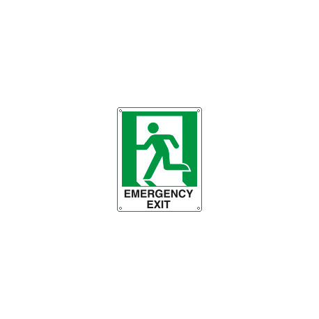 Sign emergency EMERGENCY EXIT EN ISO 7010 E001