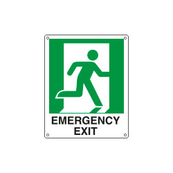 Sign emergency EMERGENCY EXIT EN ISO 7010 E002