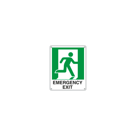 Sign emergency EMERGENCY EXIT EN ISO 7010 E002