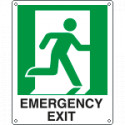 Sign emergency EMERGENCY EXIT EN ISO 7010 E002