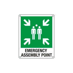 Sign emergency EMERGENCY ASSEMBLY POINT EN ISO 7010 E007