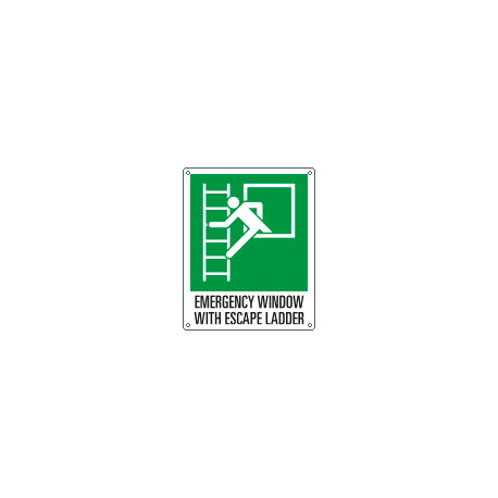 Sign emergency EMERGENCY WINDOW WITH ESCAPE LADDER EN ISO 7010 E016