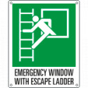 Sign emergency EMERGENCY WINDOW WITH ESCAPE LADDER EN ISO 7010 E016