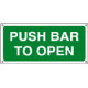 Sign fire PUSH BAR TO OPEN