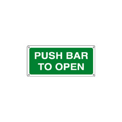 Sign fire PUSH BAR TO OPEN
