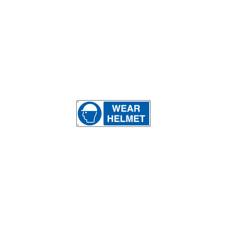 Sign hazard WEAR HELMET EN ISO 7010 M014