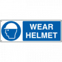 Sign hazard WEAR HELMET EN ISO 7010 M014