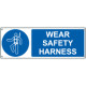 Sign hazard WEAR SAFETY HARNESS EN ISO 7010 M018