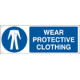 Sign mandatory WEAR PROTECTIVE CLOTHING EN ISO 7010