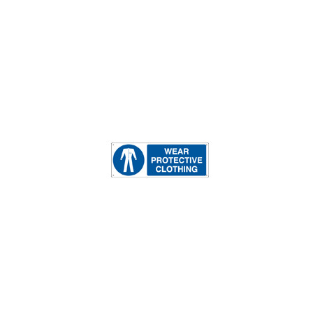 Sign mandatory WEAR PROTECTIVE CLOTHING EN ISO 7010