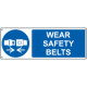 Sign hazard WEAR SAFETY BELTS EN ISO 7010 M020