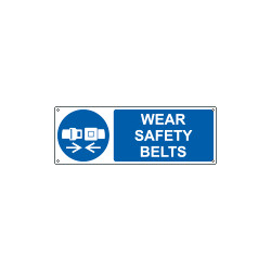 Sign hazard WEAR SAFETY BELTS EN ISO 7010 M020