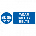Sign hazard WEAR SAFETY BELTS EN ISO 7010 M020