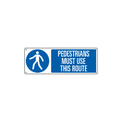 Sign hazard PEDESTRIANS MUST USE THISROUTE EN ISO 7010 M024