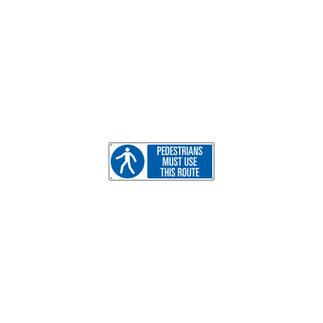 Sign hazard PEDESTRIANS MUST USE THISROUTE EN ISO 7010 M024