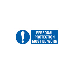 Sign hazard PERSONAL PROTECTION MUST BE WORN EN ISO 7010 M001