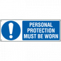 Sign hazard PERSONAL PROTECTION MUST BE WORN EN ISO 7010 M001