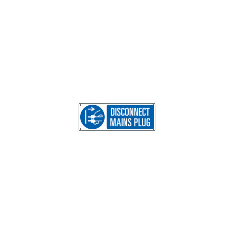 Sign hazard DISCONNECT MAINS PLUG EN ISO 7010 M006