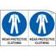 Sheet n. 2 label "WEAR PROTECT. CLOTHING"