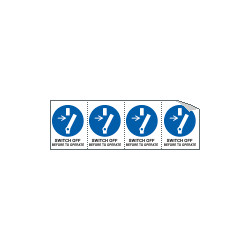 Sheet n. 4 label "SWITCH OFF BEFORE. . . "