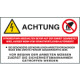Sign hazard ACHTUNG STROMZUFUHR EN ISO 7010