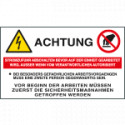 Sign hazard ACHTUNG STROMZUFUHR EN ISO 7010