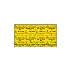 Sheet n. 16 label MACHINE UNTER SPANNUNG AUCH MIT OFFENE. . . EN ISO 7010