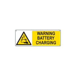 Sign hazard "WARNING BATTERY CHARGING" EN ISO 7010 W026