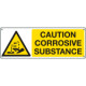 Sign hazard "CAUTION CORROSIVE SUBSTANCE EN ISO 7010 W023