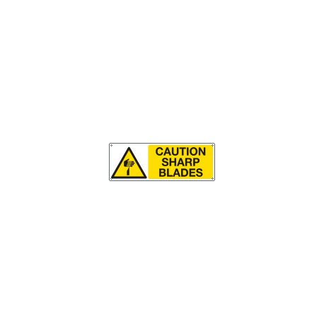 Sign hazard "CAUTION SHARP BLADES" EN ISO 7010 W022