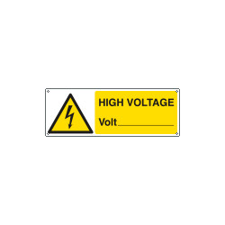 Sign hazard HIGH VOLTAGE volts. . EN ISO 7010