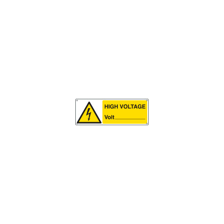 Sign hazard HIGH VOLTAGE volts. . EN ISO 7010