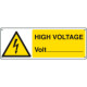 Sign hazard self-adhesive HIGH VOLTAGE volts. . . . EN ISO 7010