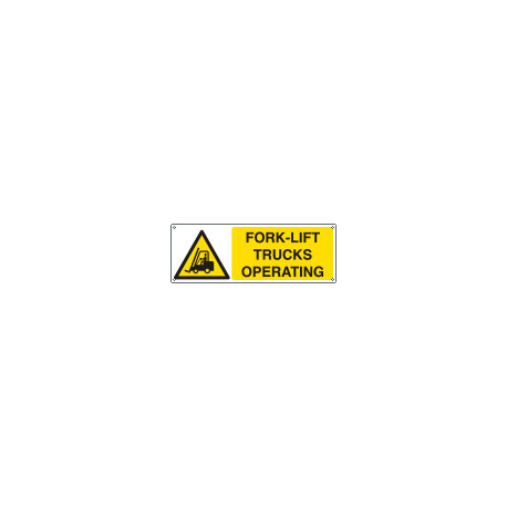Sign hazard FORK-LIFT TRUCKS OPERATING EN ISO 7010 W014