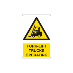 Sign hazard FORK-LIFT TRUCKS OPERATING EN ISO 7010