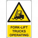 Sign hazard FORK-LIFT TRUCKS OPERATING EN ISO 7010