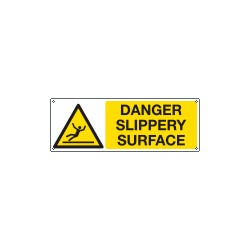 Sign hazard "DANGER SLIPPERY SURFACE" EN ISO 7010 W011