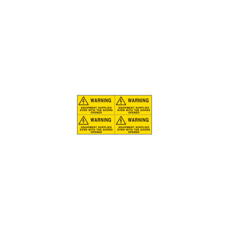 Sheet n. 4 label WARNING EQUIPMENT EN ISO 7010